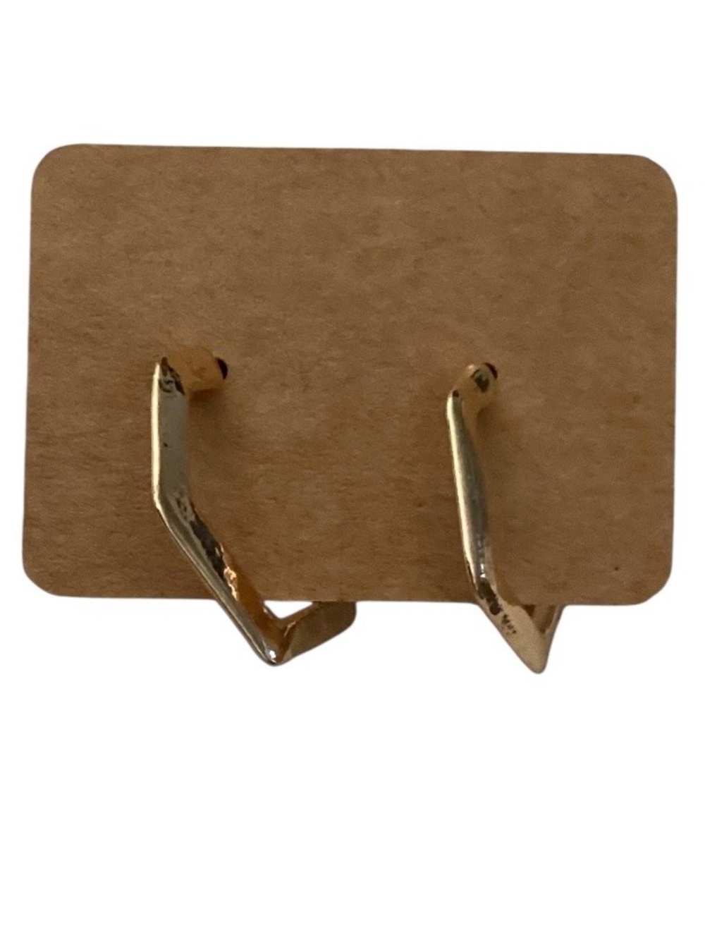 Open Pentagon Gold Tone Stud Earrings (NWT)